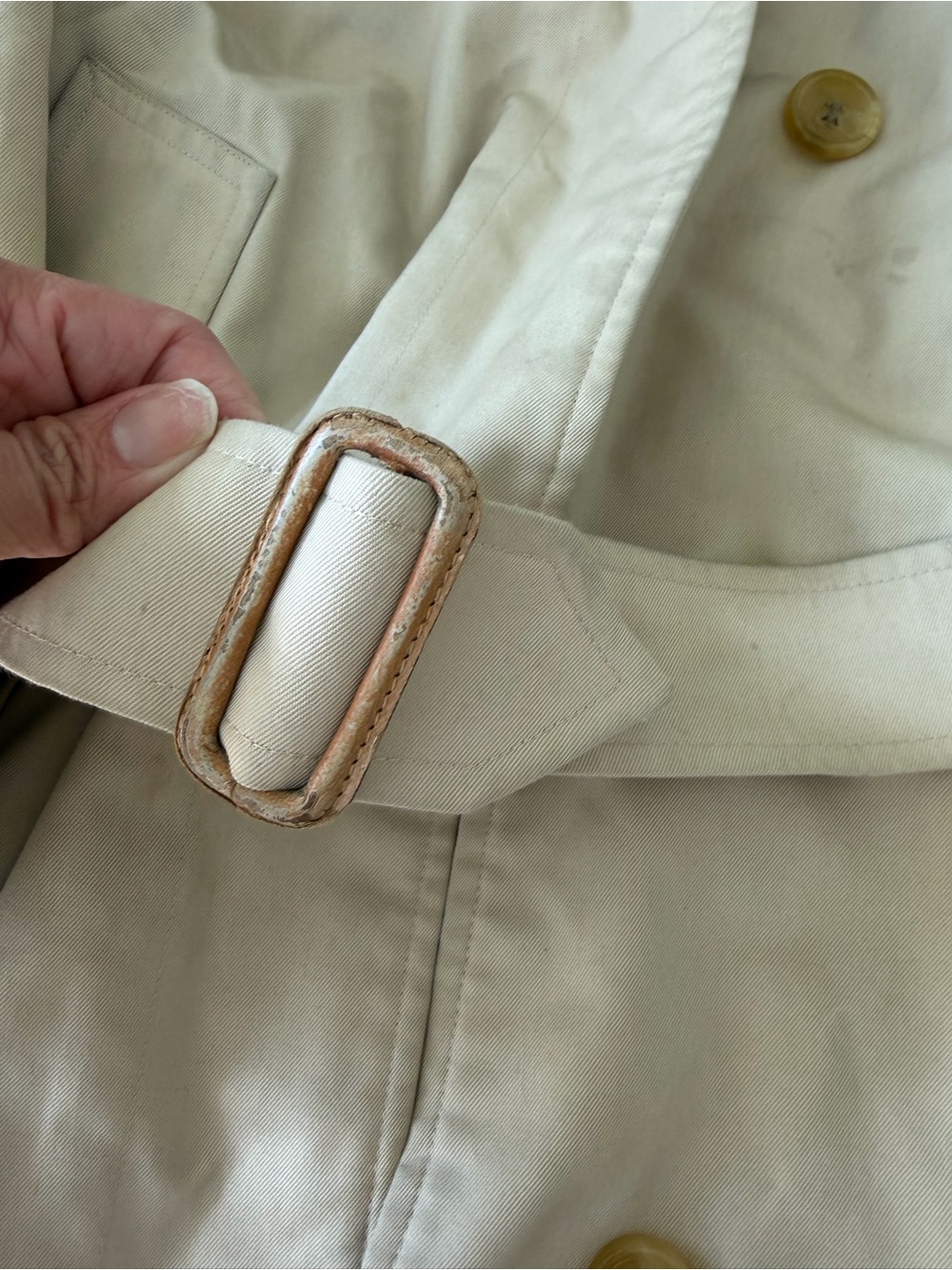 Vintage Burberrys Made in England Trench Coat Nova Check Beige Belted - Picture 10 of 11